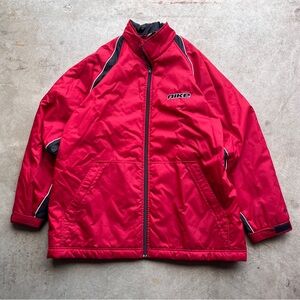 Vintage Y2K Nike Red Puffer Zip-Up Jacket